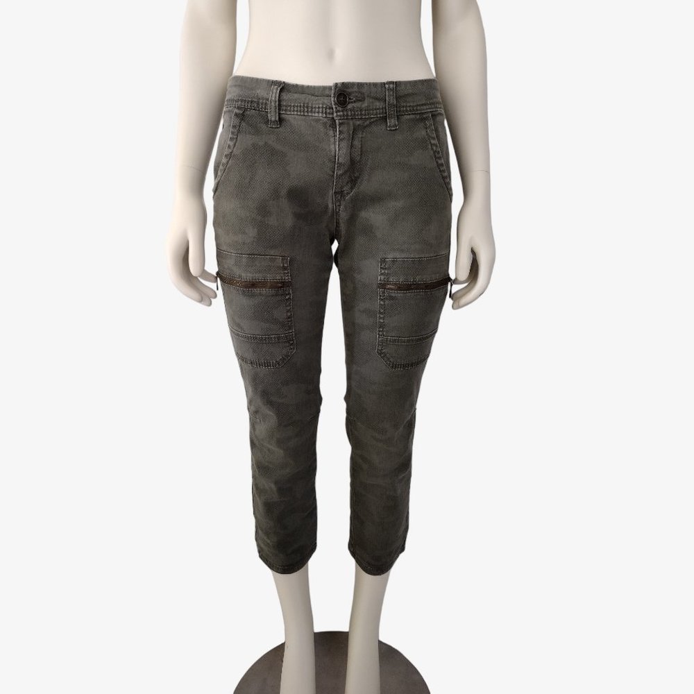 Supplies Camo Mid Rise Zipped Pocket Cropped Skinny Jeans